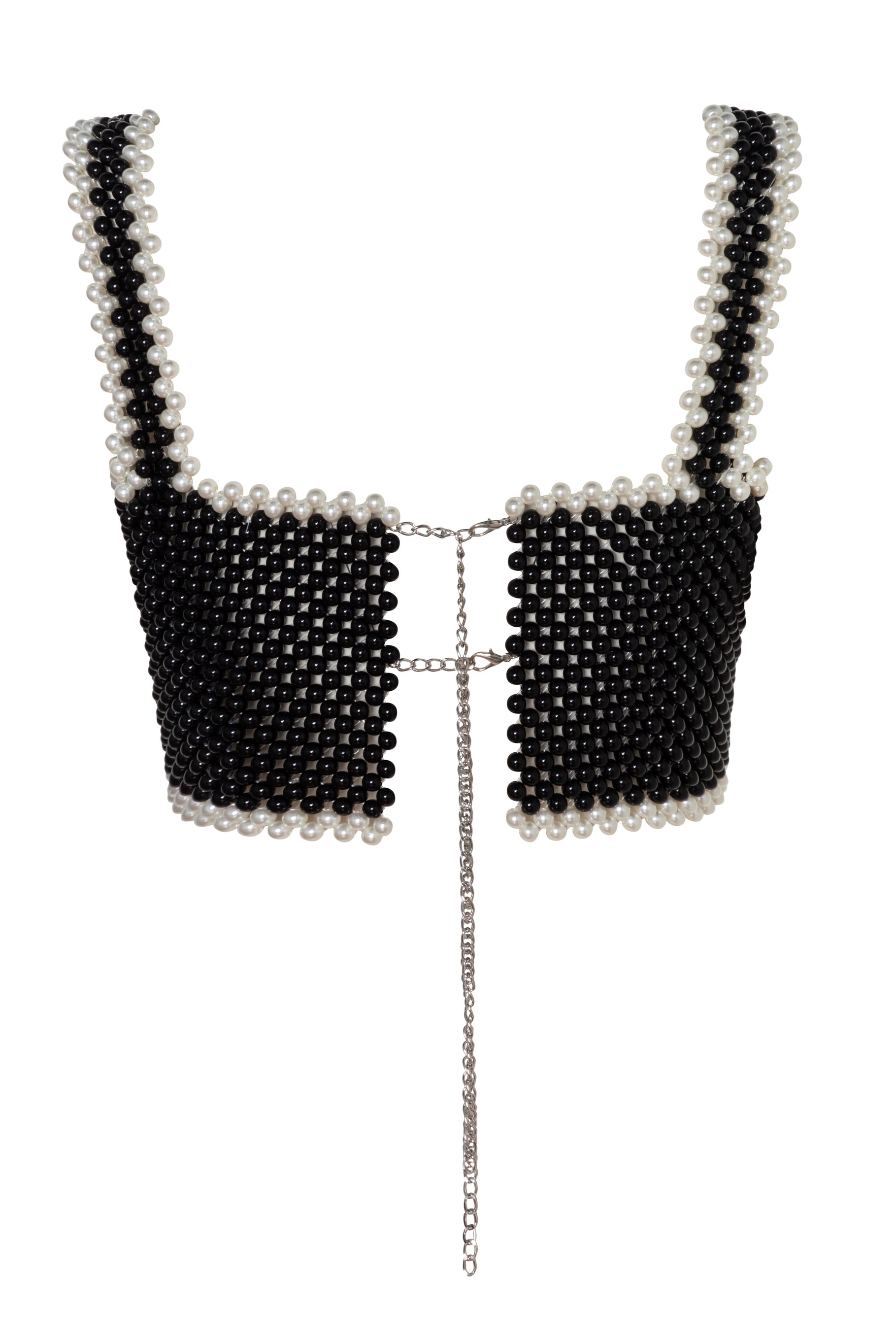 Top de Perlas Negro & Blanco
