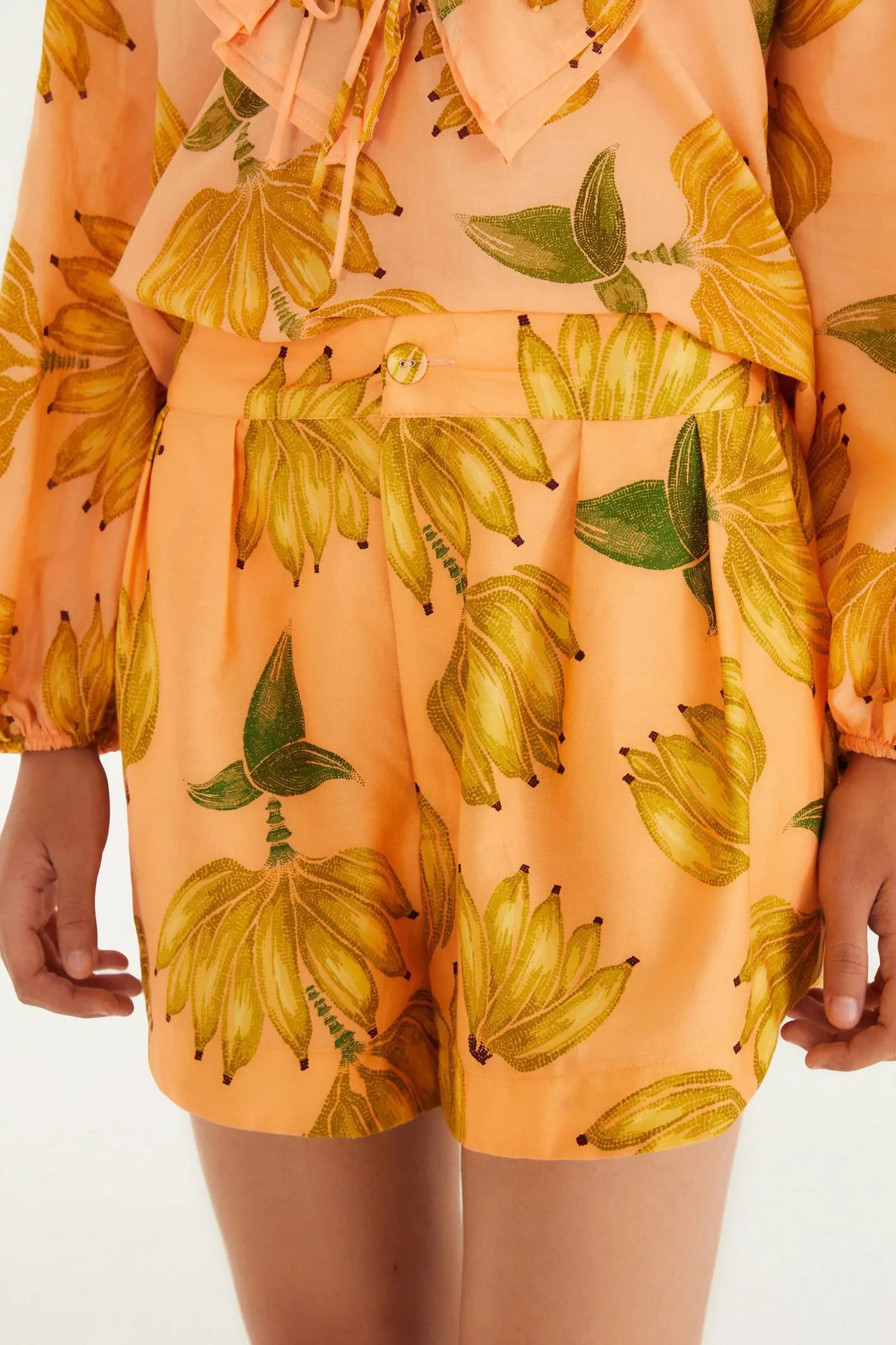 Farm Rio | Silver Banana Print Shorts