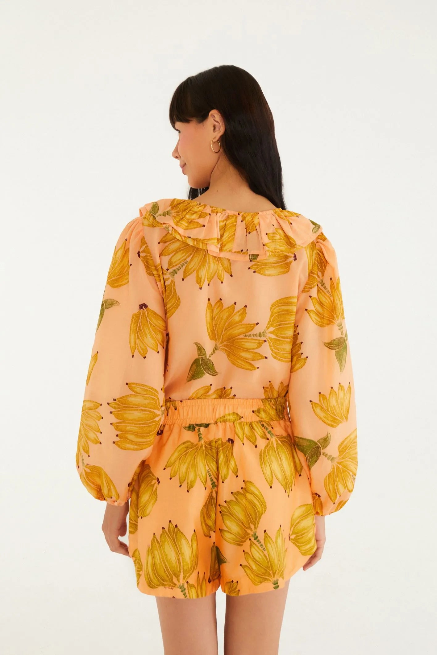 Farm Rio | Silver Banana Print Shorts