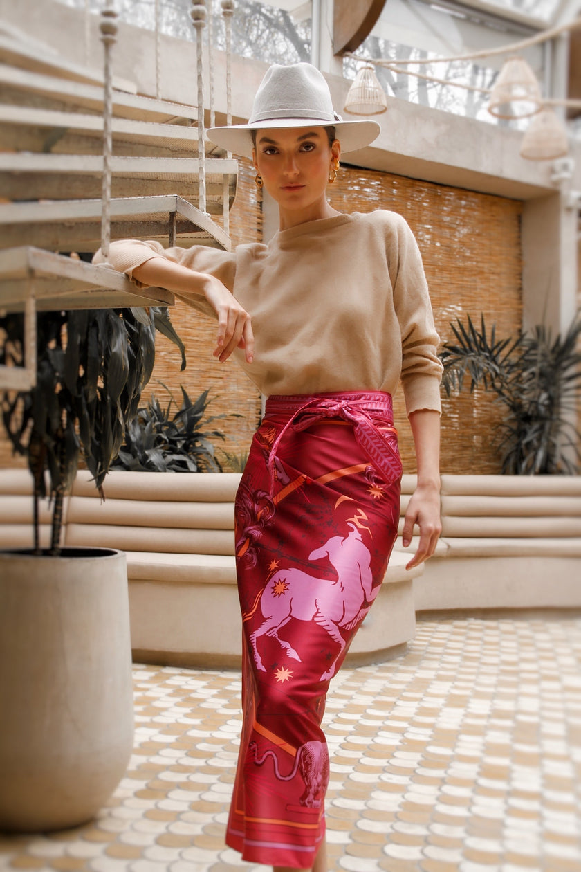 Plissé | Zodiacus Sari, FIRE / Dress - Skirt