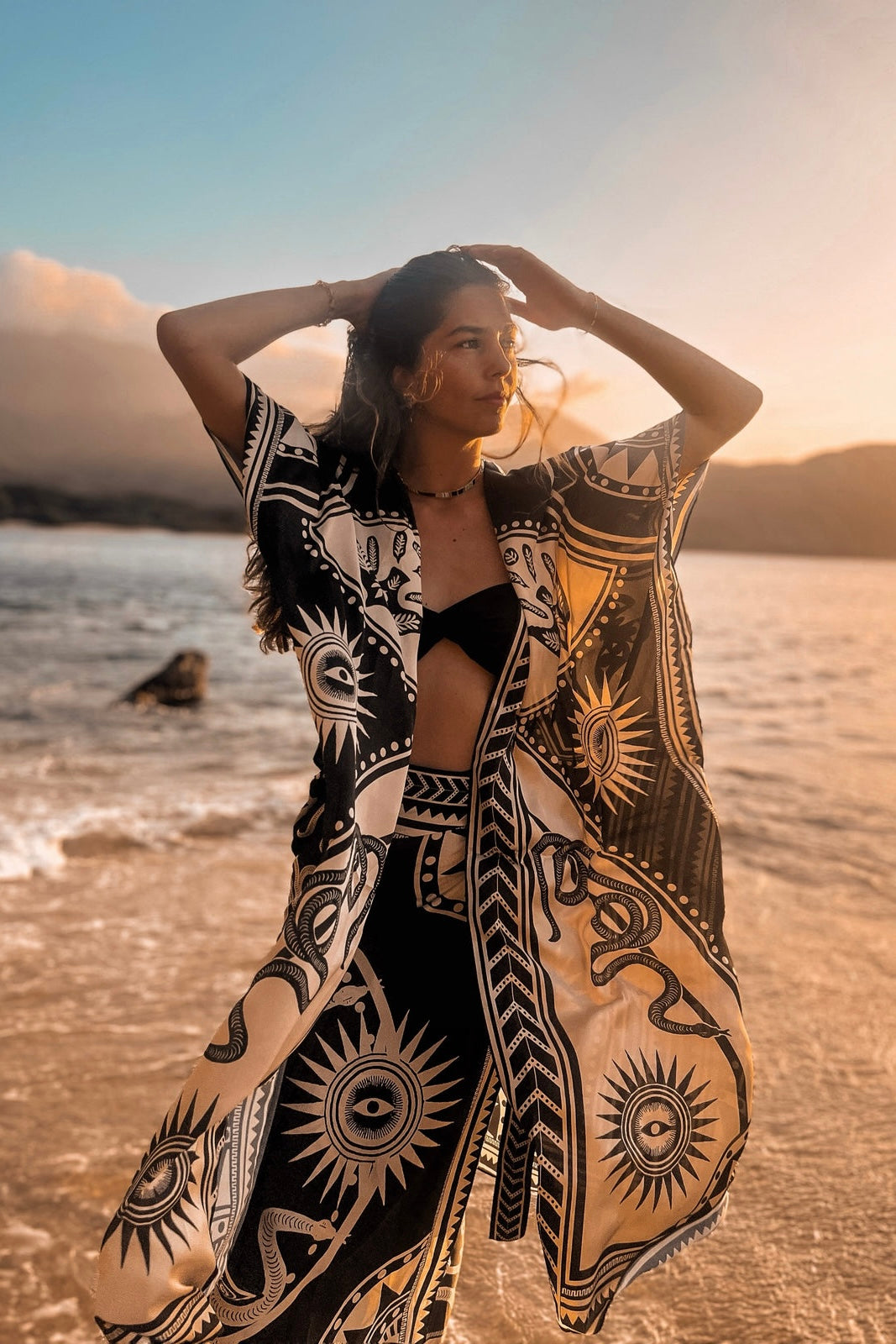 Plissé | Nazar Kimono, Black