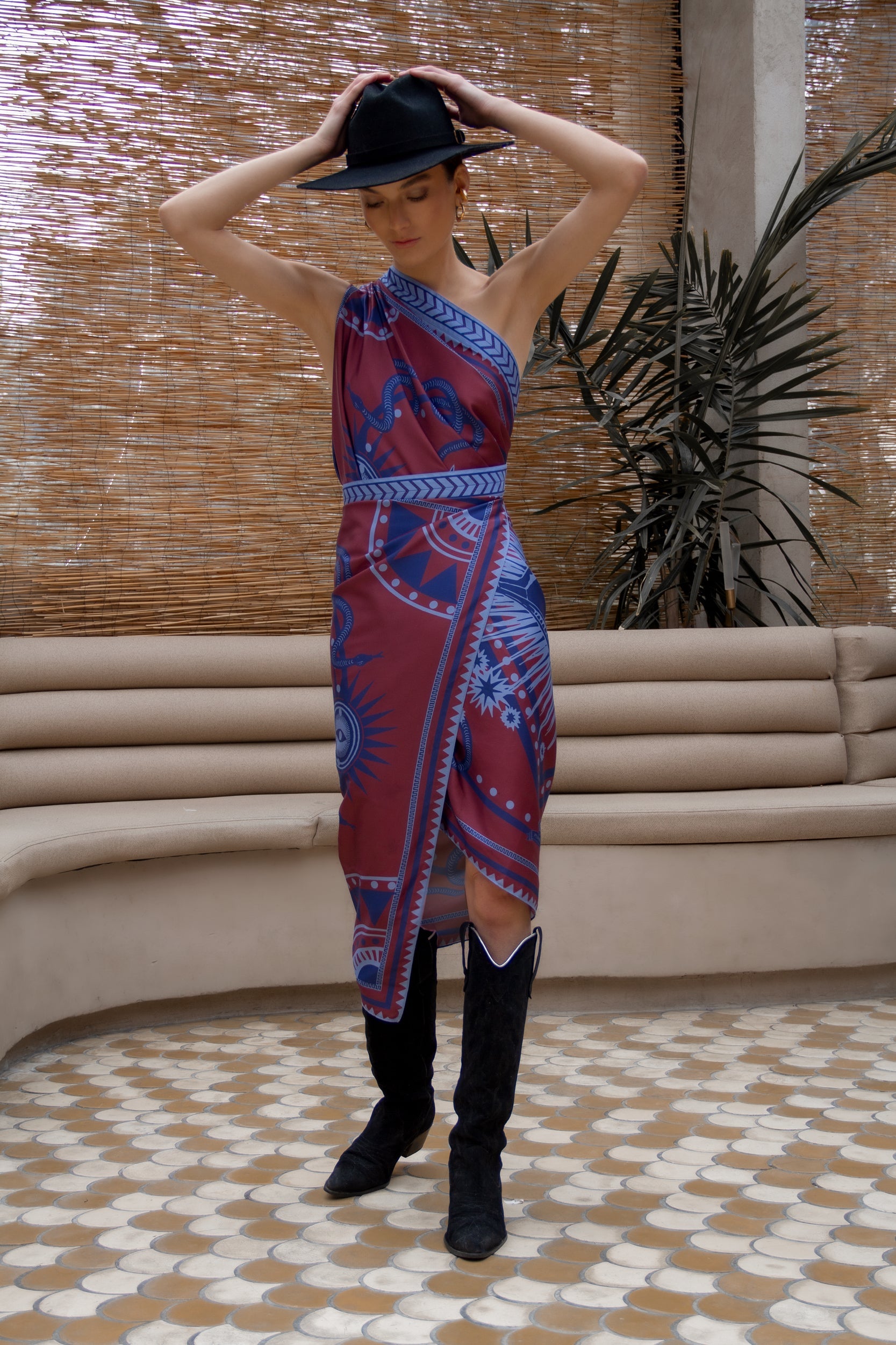 Plissé | Sari Nazar, Wine / Dress - Skirt