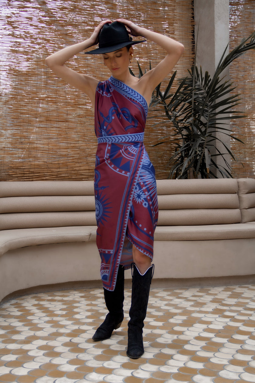 Plissé | Sari Nazar, Wine / Dress - Skirt