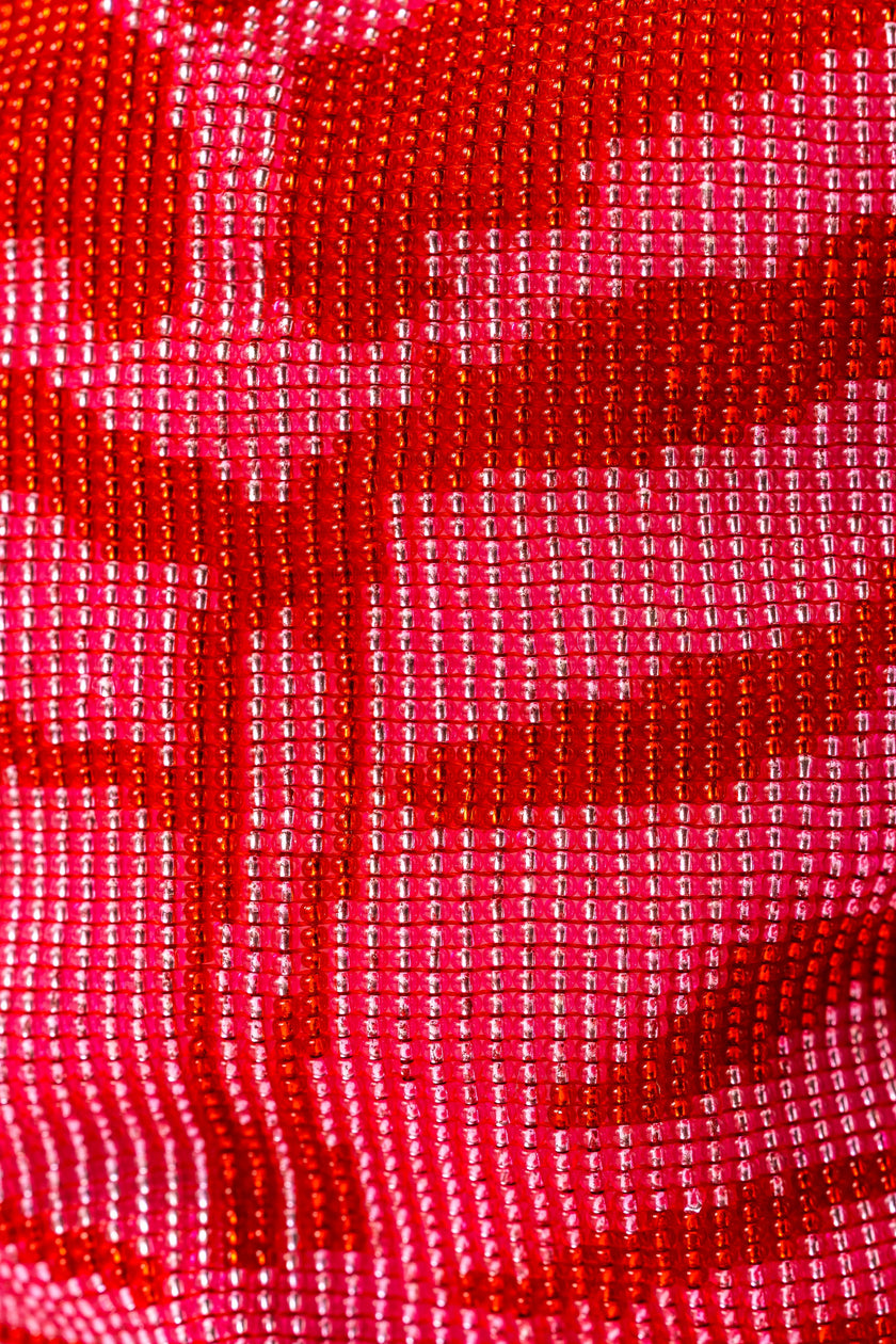 Handmade Beaded Mochila Bag with Pink and Red Shakiras