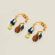 Aysha Bilgrami | Baby Crescent Stone Hoops in Gold