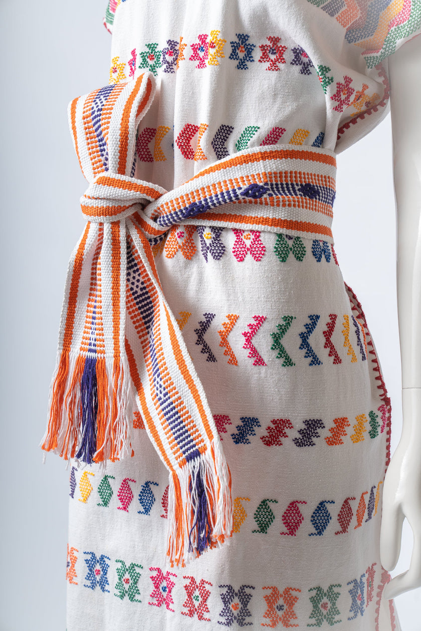 Oaxaca Belt White & Orange