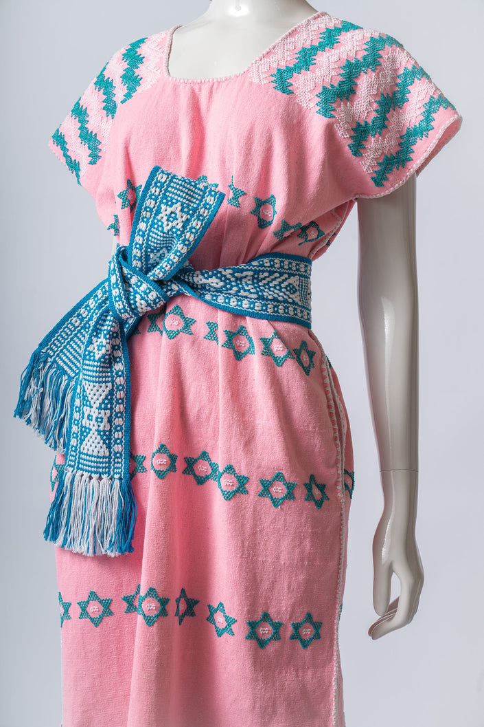 Cinturón Oaxaca Azul Claro y Blanco