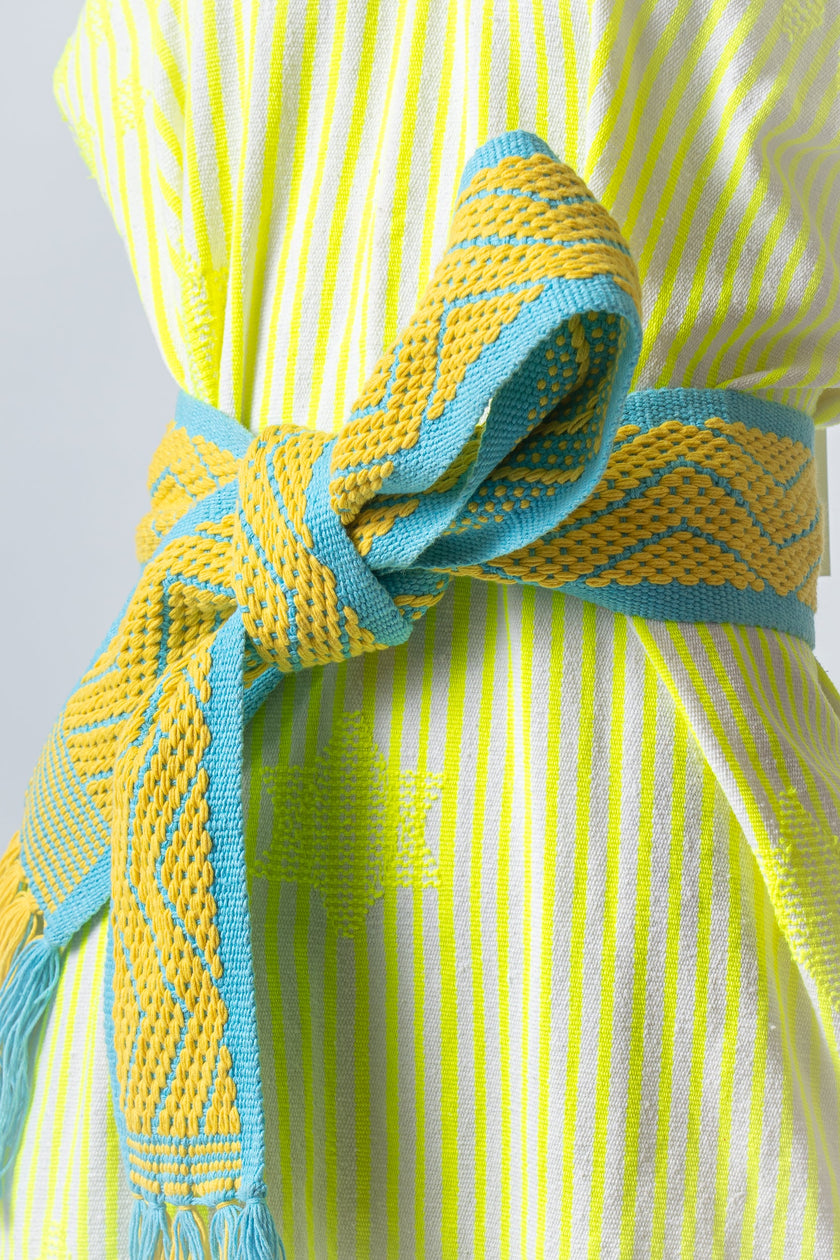 Cinturón Oaxaca Azul y amarillo