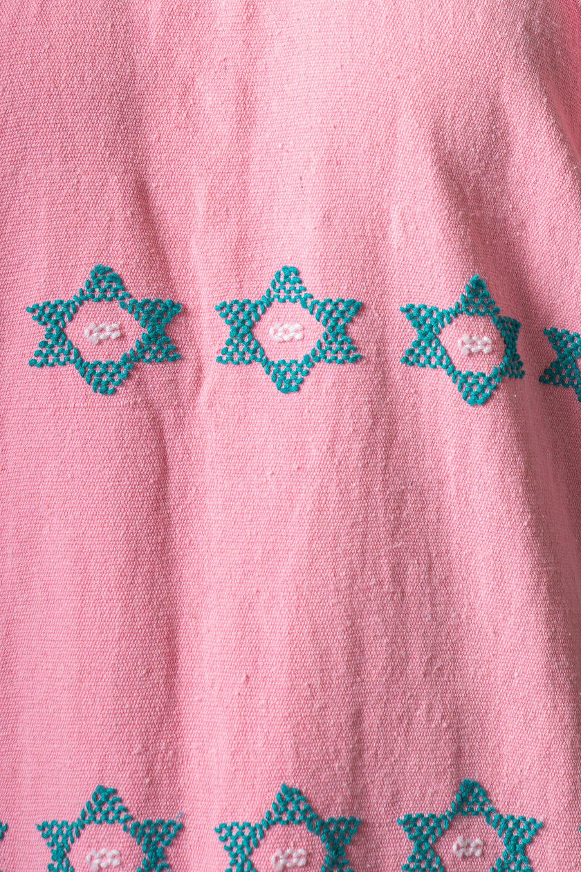 Vestido Oaxaca Rosa con Acentos Turquesas