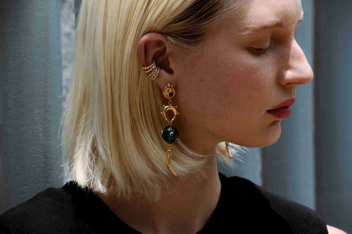 Aysha Bilgrami | Amuleto Earrings in Gold