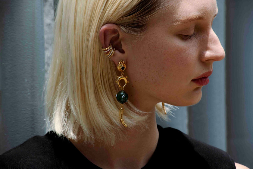 Aysha Bilgrami | Amuleto Earrings in Gold