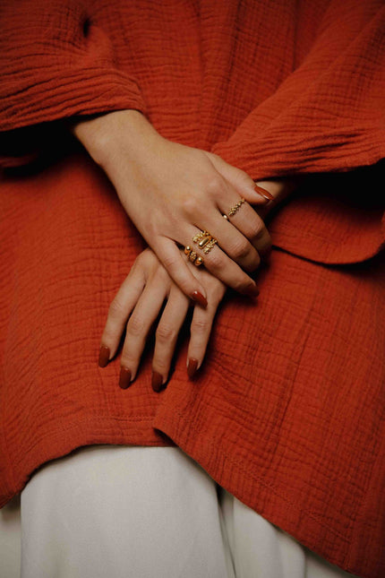 Aysha Bilgrami | Totona Triple Ring in Gold