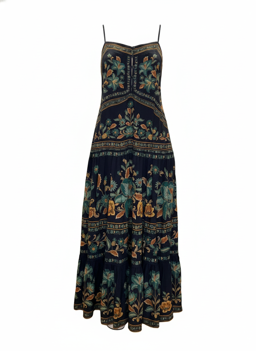 Farm Rio | Long Dress in Tropical Cotton Print
