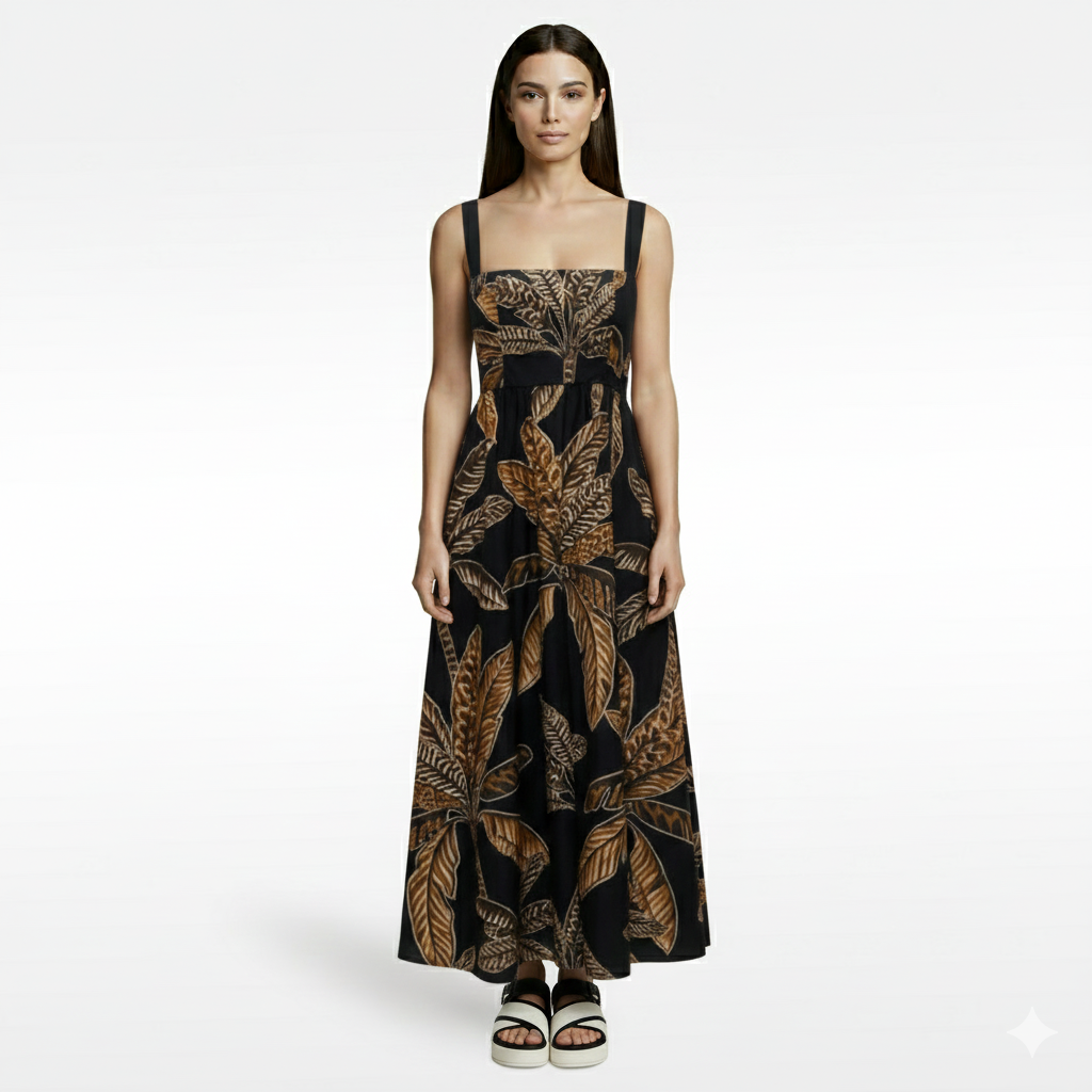 Farm Rio | Midi Dress with Tropical Print