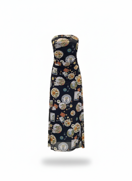 Farm Rio | Midi Dress Strapples Cone Lycra Print