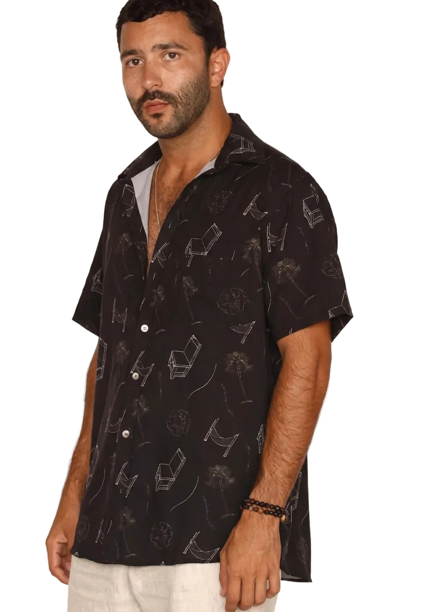 <strong>FESTIVO</strong><br> Black Nostalgia Short Sleeve Shirt