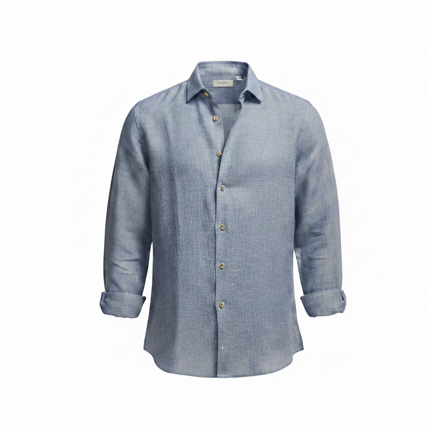 Blue checkered shirt on a white background