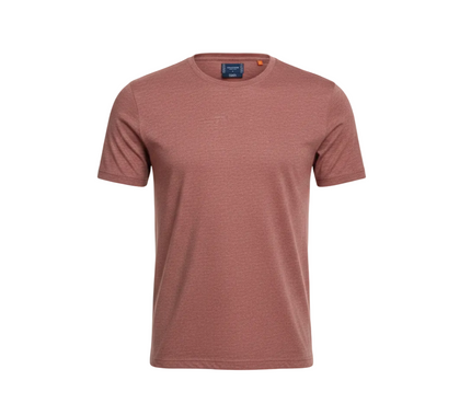 Brown t-shirt with a brand logo on a white background