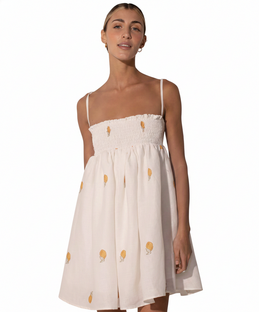 <strong>ANCORA</strong><br> Le Citron Scrunchie Mini Dress